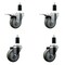 Service Caster 3.5'' Gray Poly Swivel 1-3/8'' Expanding Stem Caster Set 2 Total Lock Brakes, 4PK SCC-EXTTL20S3514-PPUB-2-S-2-138 - alternate 1